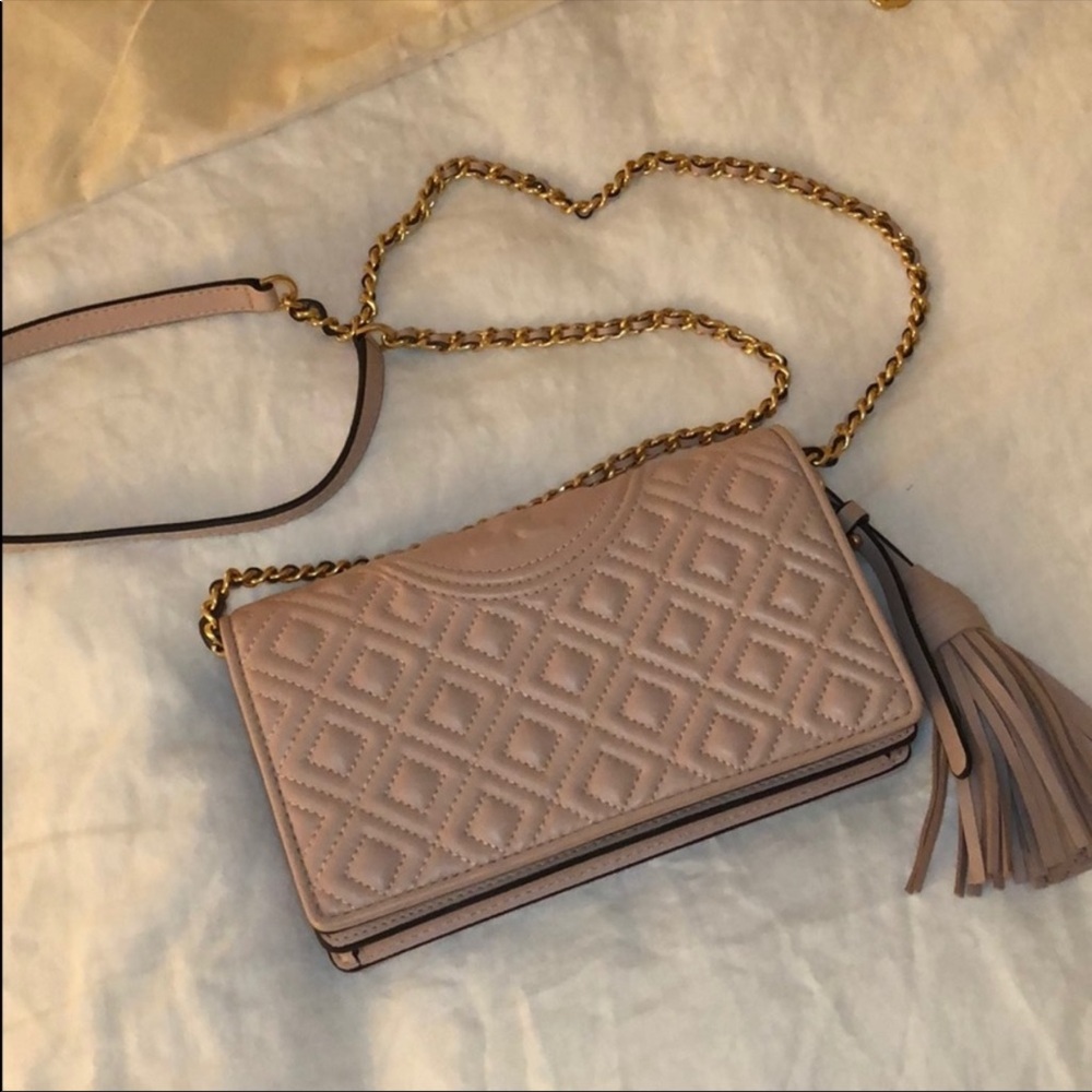 ‼️SOLD‼️Tory Burch Leather Fleming Wallet Crossbody Bag in Pink
